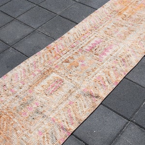 Handmade Wool Turkish Runner Rug: Vintage Anatolian Rug (2x11)