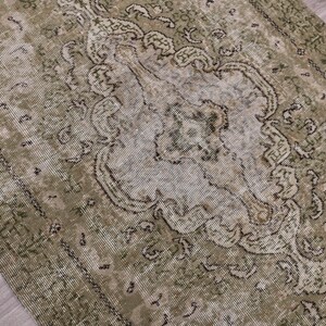 4x7 Vintage Turkish Wool Rug: Handmade Muted Area Rug