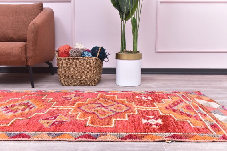 Pastel Patterned Rug VINTAGE TURKISH Wool Runner RUG, Pastel Turkish Design, 3x11 Hallway ...