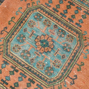2x11 Vintage Turkish Runner Rug: Handmade Wool Anatolian Rug
