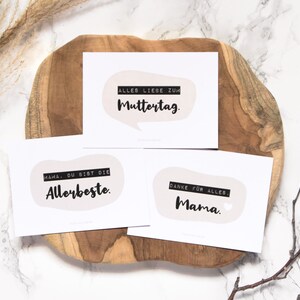 3er Set Postkarten | Muttertag | Vatertag | Grußkarten für Mama oder Papa | DANKE | ALLES LIEBE