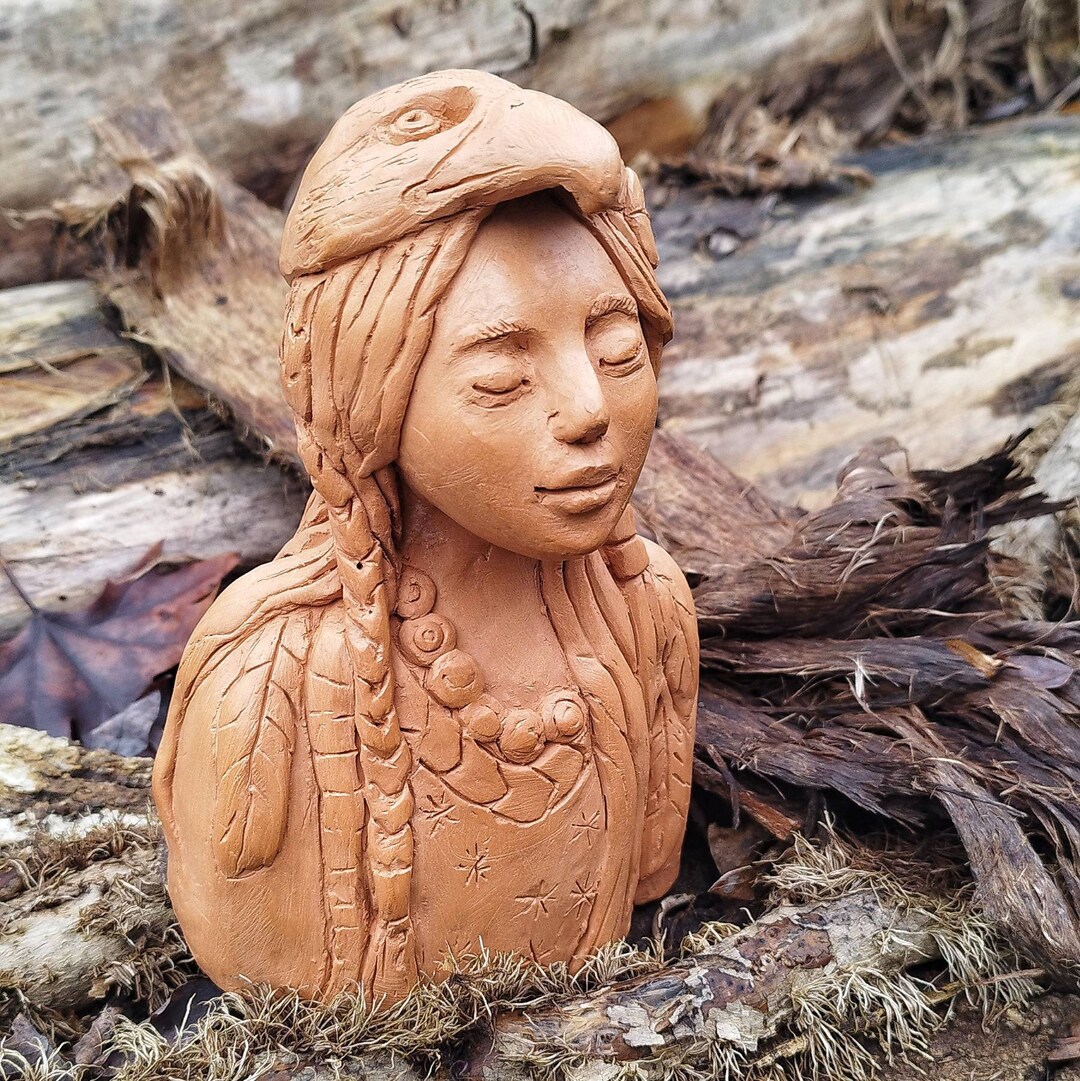 Natural Clay Sculpture Mother Goddess Sculpture Sacred Altar Etsy