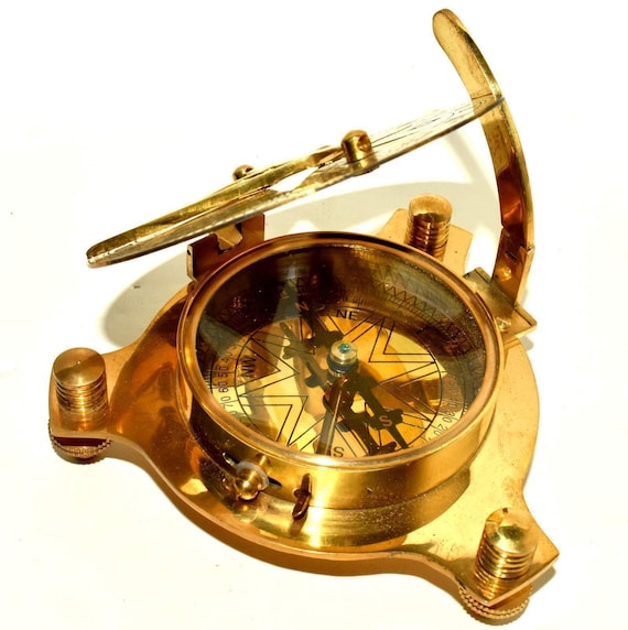 Antique Nautical BRASS SUNDIAL COMPASS Maritime Vintage Style 4/" Nautical Decor
