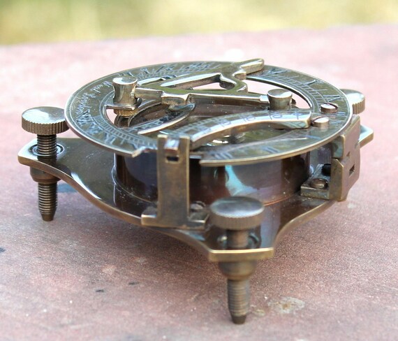 Solid Brass Hand-Made Vintage Working Nautical Sundial Compass Marine Decor