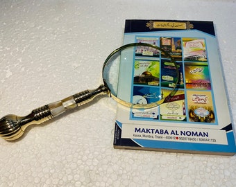Beautiful Vintage Magnifying Glass Solid brass metal with Mother of Pearl Plated Handle, Best for Book Reading, Map Design, Office Work