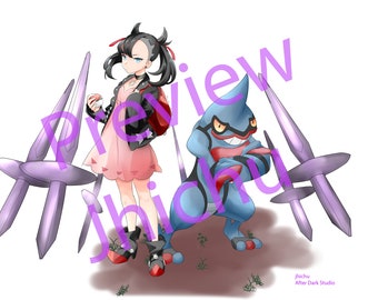 Holiday Special Pokemon Marnie with Toxicroak using Sword Dance