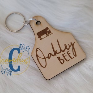 Custom Wooden Backpack Diaper Bag Cow Tag Charm Personalized Heifer and Calf