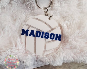 Volleyball Sports Bag Tag / Backpack Charm Customized with name/number
