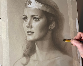 Lynda carter as Wonder Woman limited print taken from my pastel drawing