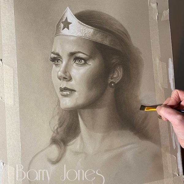 Lynda carter as Wonder Woman limited print taken from my pastel drawing