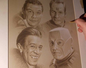 Limited print of my pastel drawing of the red dwarf crew