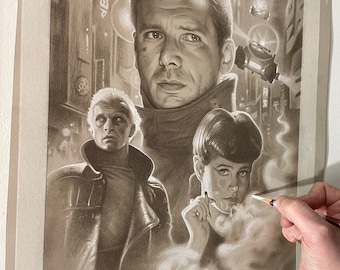 Limited print of blade runner taken from my pastel drawing