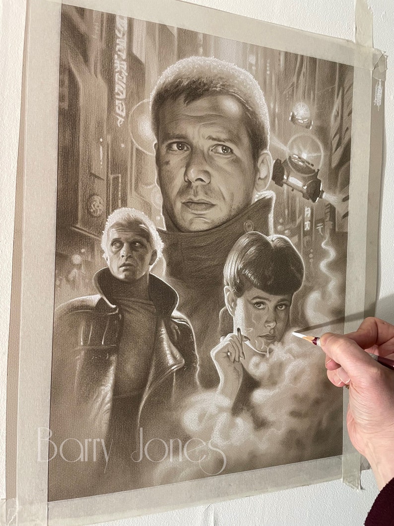Limited print of blade runner taken from my pastel drawing 画像 1