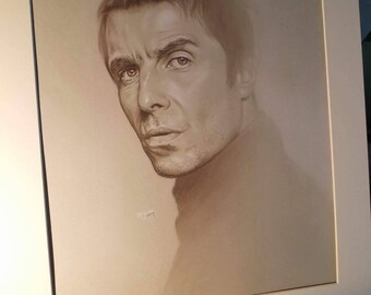Limited print of my pastel drawing of liam gallagher from oasis