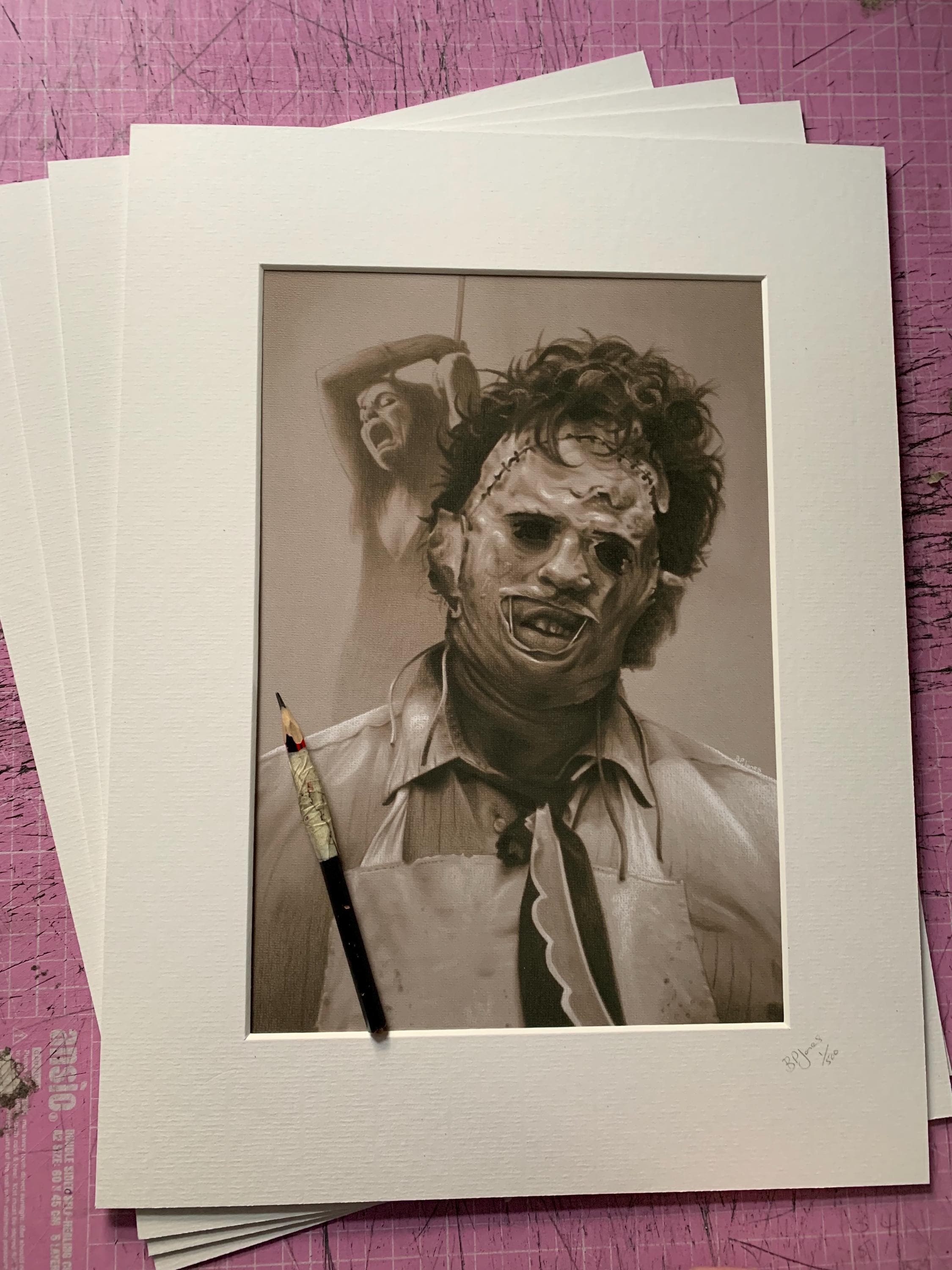 Limited Print Taken From My Original Pastel Drawing of Leatherface