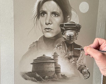 Limited print of Princess Leia taken from my original pastel drawing