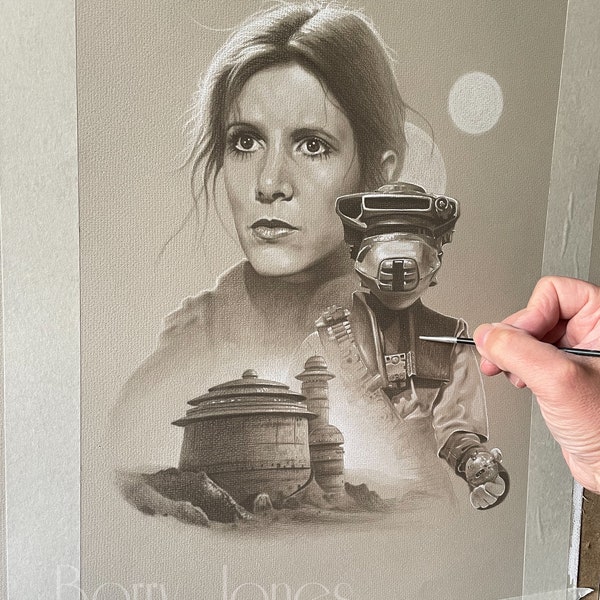 Limited print of Princess Leia taken from my original pastel drawing