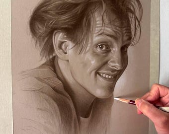 Limited print taken from my original pastel drawing of Rik mayall from drop dead Fred
