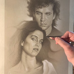 Limited print taken from my original pastel drawing of star and Michael from the lost boys