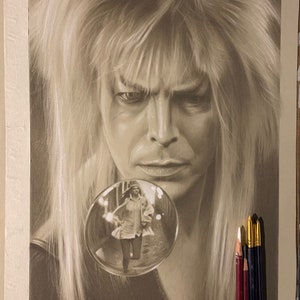 Impression limitée tirée de mon dessin au pastel original de Jareth et Sarah