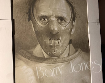 Limited print taken from my drawing of Hannibal lecter from silence of the lambs