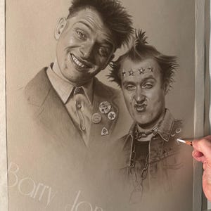 Limited print taken from my original pastel drawing of Rik mayall and ade Edmondson the young ones