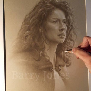 Limited print of my pastel drawing of Claire from outlander