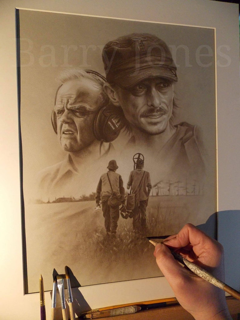 Limited print of my pastel drawing from the detectorists series image 1
