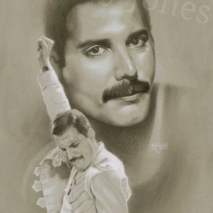 Limited print of my freddie mercury pastel drawing