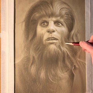 Limited print of my pastel drawing of Michael J Fox as teen wolf