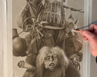 Limited print of the junk lady from labyrinth taken from my original pastel drawing