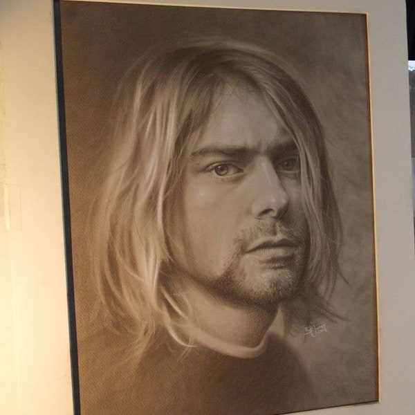 Limited print of my Kurt Cobain pastel drawing