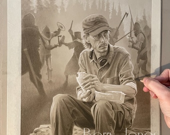 Limited print taken from my original pastel drawing of Andy from the detectorists series