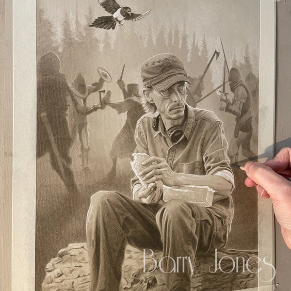 Limited print taken from my original pastel drawing of Andy from the detectorists series