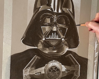 Limited print of a darth Vader taken from my pastel drawing