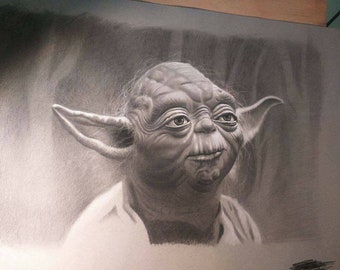 Limited print of my Yoda pastel drawing from star wars