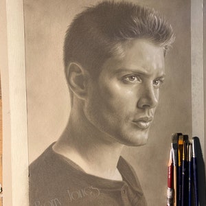 Limited print taken from my original pastel drawing of supernatural dean winchester jenson ackles