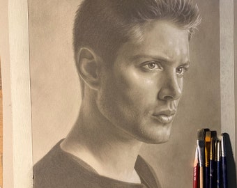 Limited print taken from my original pastel drawing of supernatural dean winchester jenson ackles