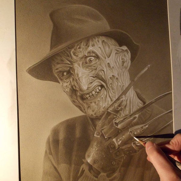 Limited print of my pastel drawing of freddy Krueger from nightmare on elm st