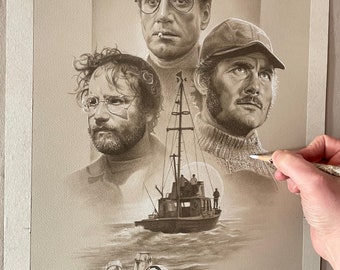 Limited print taken from my pastel drawing of Jaws