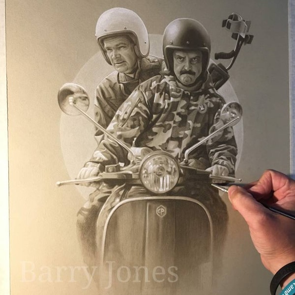 Limited print of my pastel drawing of Simon and Garfunkel from the detectorists series