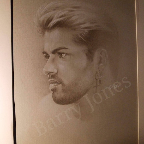 Limited print of my pastel drawing of George Michael