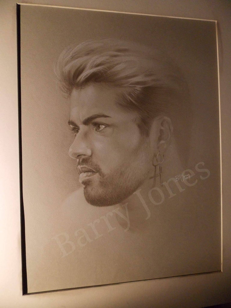 Limited print of my pastel drawing of George Michael image 1