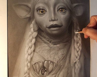 Limited print of my pastel drawing of Brea from the dark crystal age of resistance