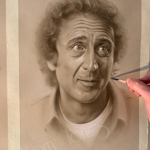 Tirage limité tiré de mon dessin original au pastel de Gene Wilder