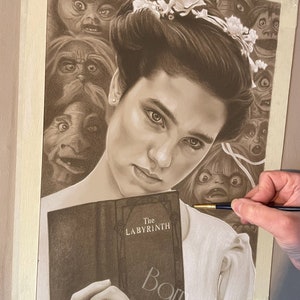 Limited print taken from my original pastel drawing of Sarah from labyrinth