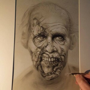 Limited print of my zombie drawing from the walking dead