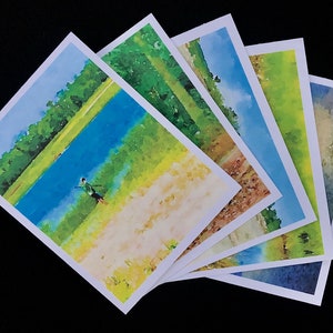 Ensemble de 5 cartes pour notes sur la côte (ensemble de vues de vacances)
