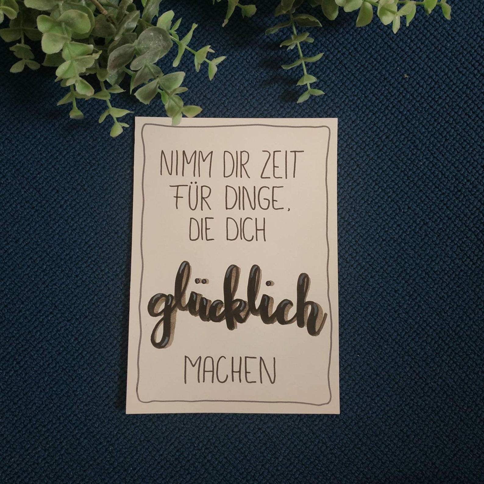 Handlettering Poster Nimm Dir Zeit für Dinge die Dich Etsy