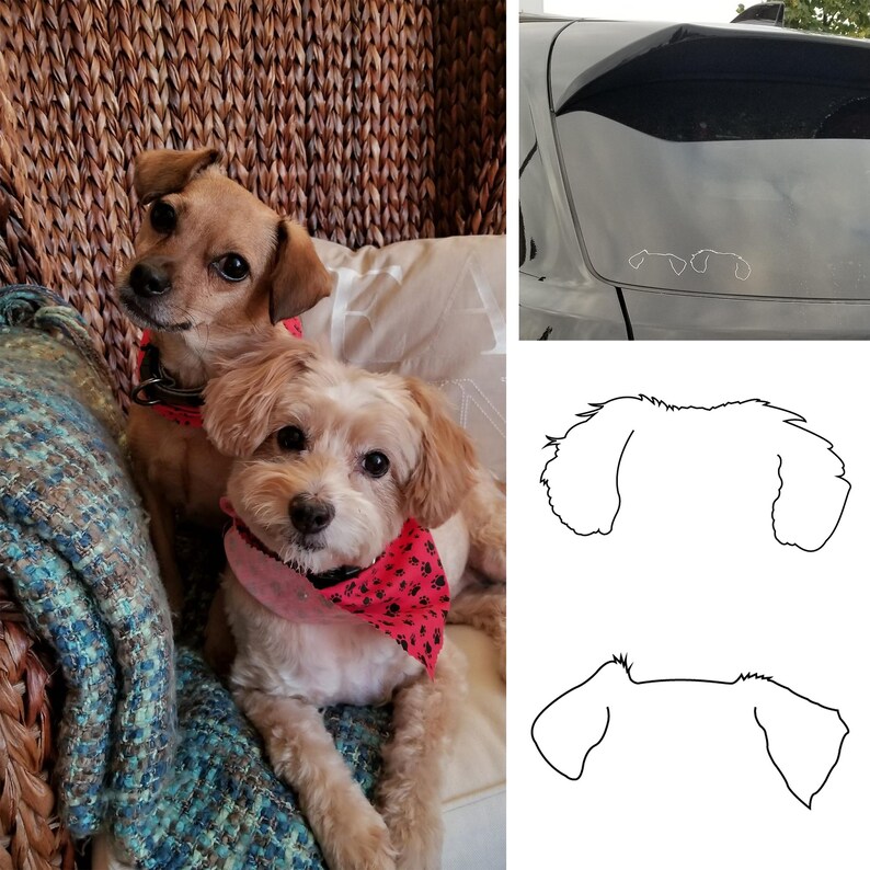 Custom Dog Decals Dog Stickers Pet Stickers Dog Ears Etsy